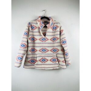 Crane Pullover Jacket Women's‎ Large Sherpa Southwestern Aztec Boho